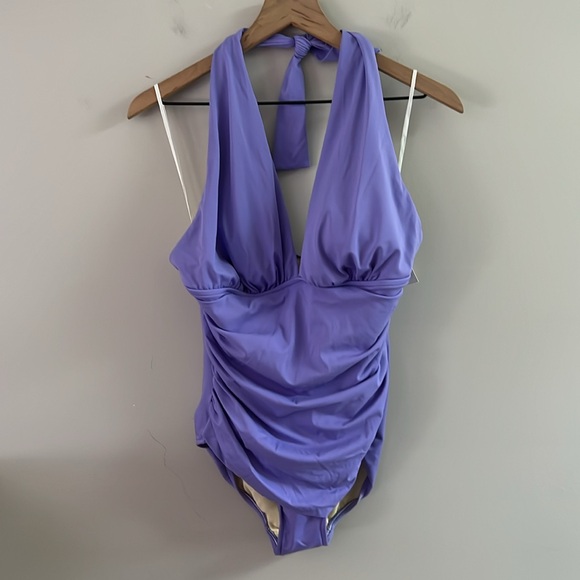 Magicsuit Claudia Purple One Piece Halter Swimsuit - Picture 5 of 7
